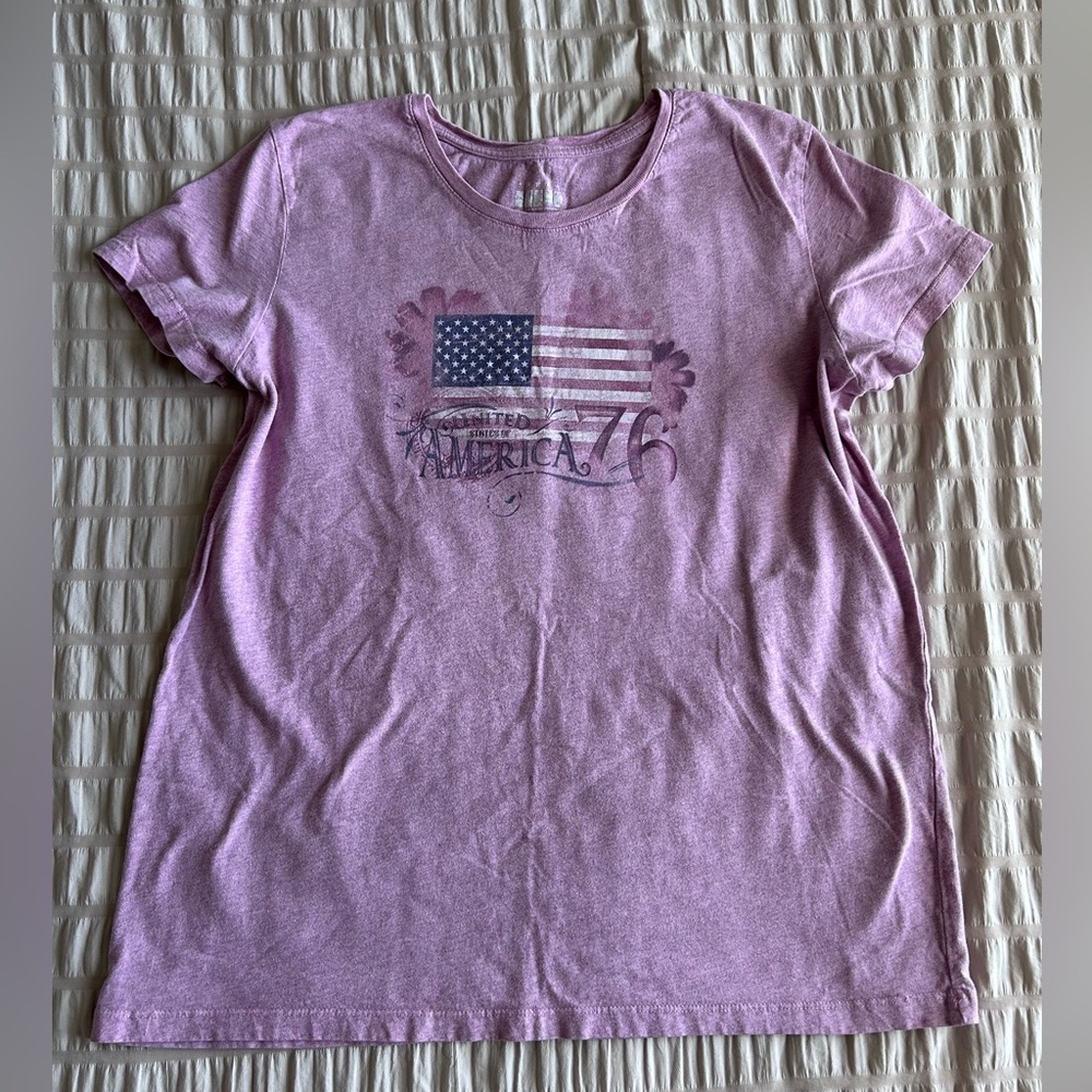 Pink USA America 76 Vintage Style Graphic Tee (XL)